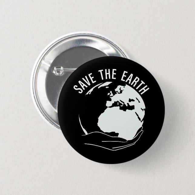 Reduce reuse recycle save the earth 2 inch round button (Front & Back)
