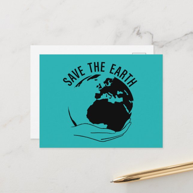 Reduce reuse recycle save the earth holiday postcard (Front/Back In Situ)