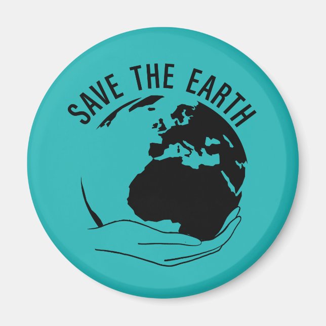 Reduce reuse recycle save the earth magnet (Front)