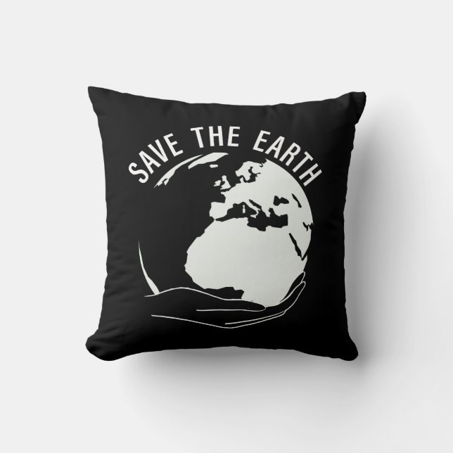Reduce reuse recycle save the earth throw pillow (Front)