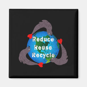 Reduce Reuse Recycle T Shirt Magnet