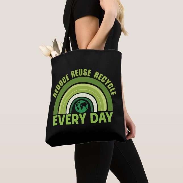 Reduce reuse recycle tote bag (Close Up)