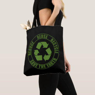 Reduce reuse recycle tote bag