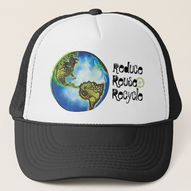 Reduce. Reuse, Recycle Trucker Hat (Front)