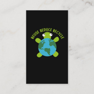 Reduce Reuse Recycle Turtle -Save Earth Ocean Eco Business Card
