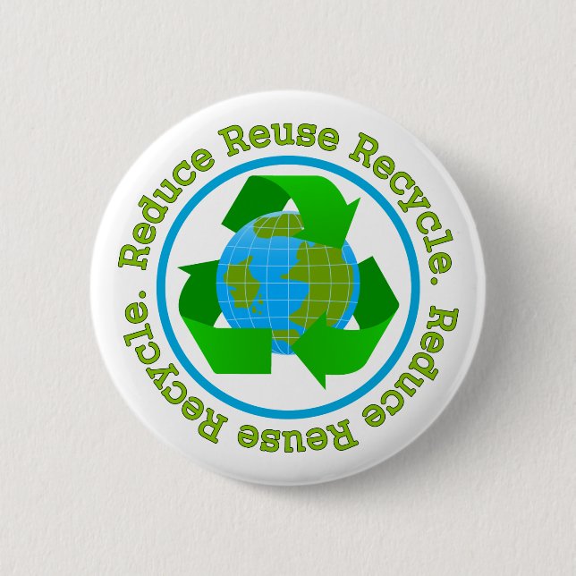 Reduce Reuse Recycle v2 2 Inch Round Button (Front)