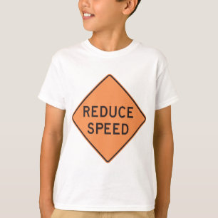 Reduce Speed Orange Diamond Road Sign T-Shirt