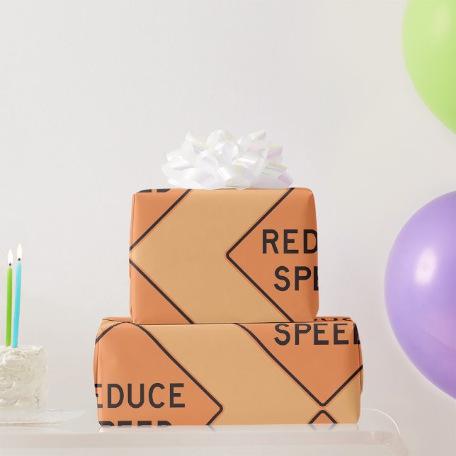 Reduce Speed Road Sign Wrapping Paper (Creator Uploaded)