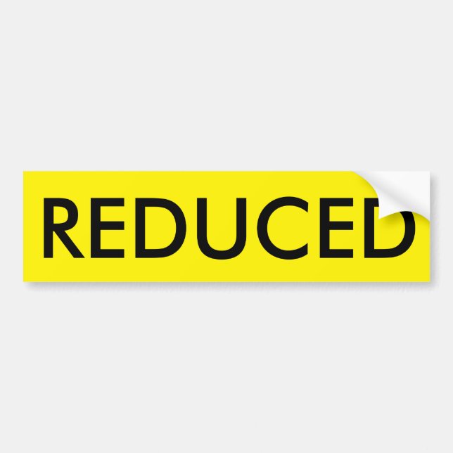 "REDUCED" Bumper Sticker for Real Estate Signs (Front)