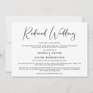 Reduced Wedding Guest List Elegant Announcement