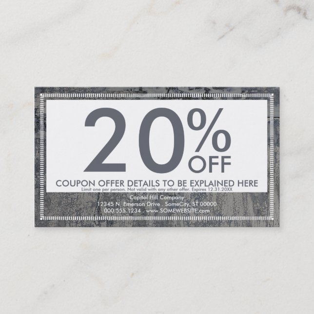 Réduction carte croustillante de bon de texture (Devant)