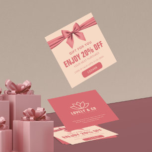 Réduction Carte de Beauté Minimaliste Rose Poussiéreuse Crèm