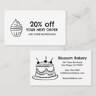Réduction Carte de fidélité Boulangerie Pâtisserie Gâteau 