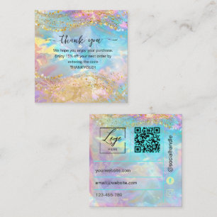 Réduction Carte de remerciement Opal stone iridescent pour i