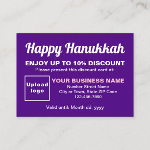 Réduction Carte de Remise Violette de Hanukkah pour Entrepri