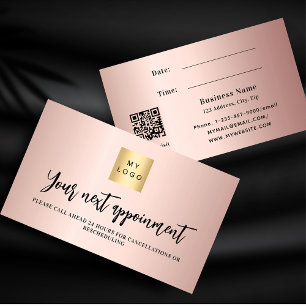 Réduction Carte de rendez-vous du logo d'entreprise en or ro