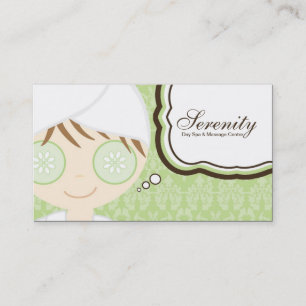 Réduction Carte de visite vert de massage de spa de