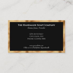 Réduction Élégant noir avec Carte de visite Faux Gold Foil
