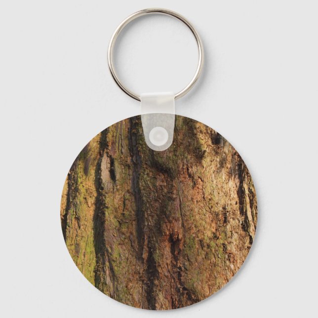 Redwood Bark Photo Texture Keychain (Front)