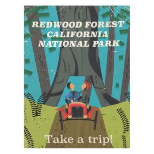 Redwood California vintage travel poster Tablecloth