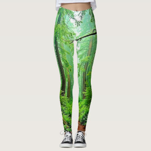 Redwood Forest Misty Tranquillity Design Leggings