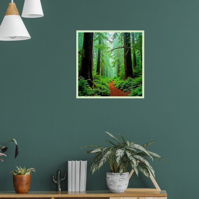 Redwood Forest Misty Tranquillity Design Poster (Living Room 1)