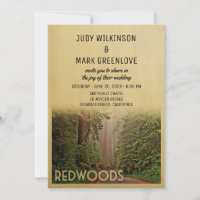 Redwood Forest Wedding Invitation Humboldt County