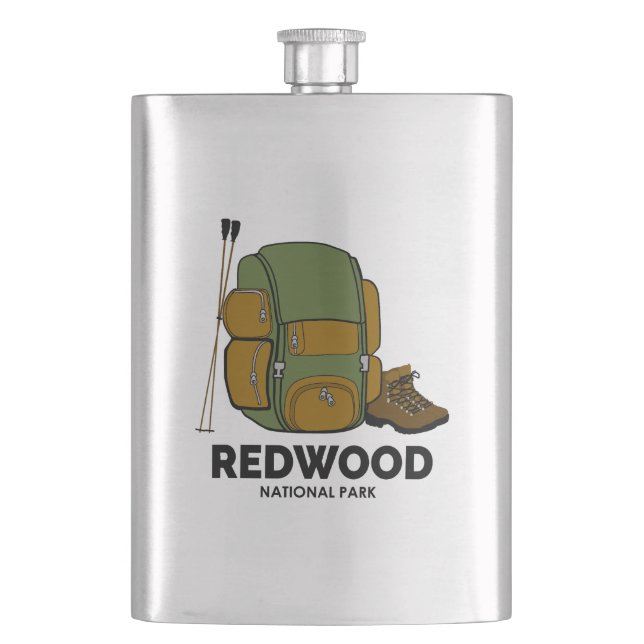 Redwood National Park Backpack Hip Flask (Front)