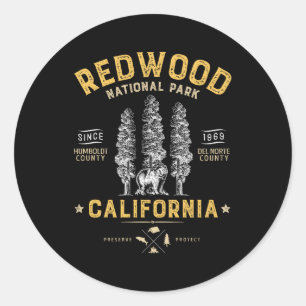 Redwood National Park California Classic Round Sticker