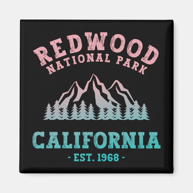 Redwood National Park California Gradient Magnet (Front)