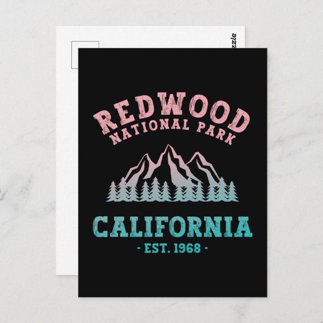 Redwood National Park California Gradient Postcard (Front/Back)