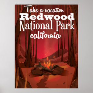 Redwood National Park, California travel poster