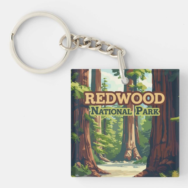 Redwood National Park California Tree Retro (Devant)