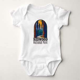 Redwood National Park California Vintage Baby Bodysuit