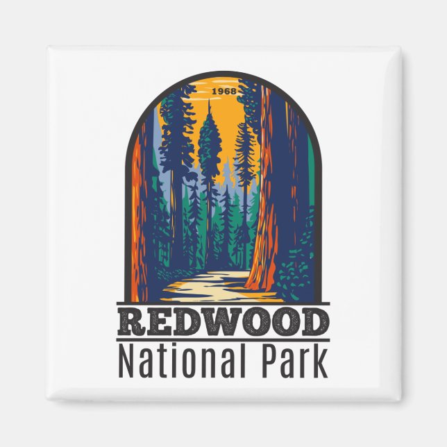 Redwood National Park California Vintage  Magnet (Front)