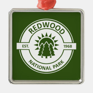 Redwood National Park Sun Trees Metal Ornament