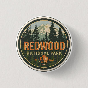 Redwood natioonal state park, Coastal California S 1 Inch Round Button