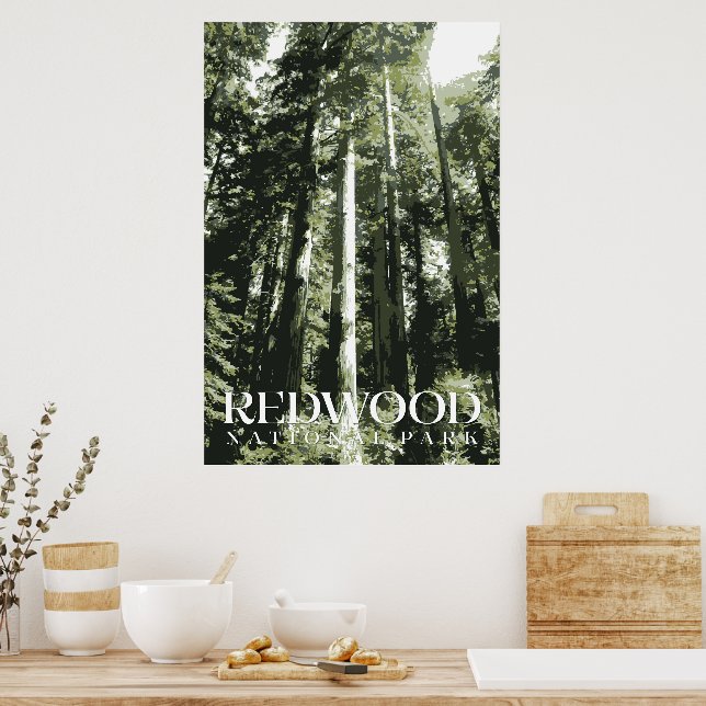 Redwood Poster, National Park Print (Kitchen)