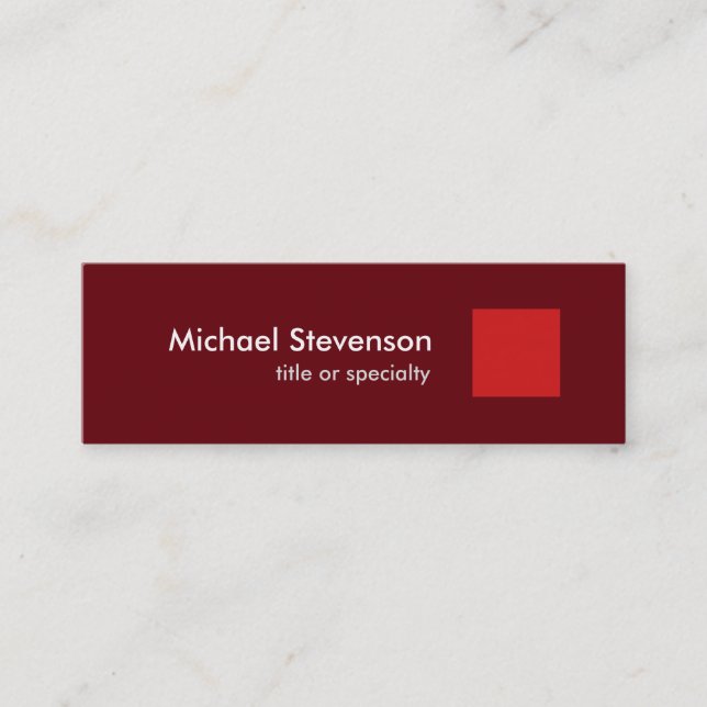 Redwood Red Modern Unique Stylish Mini Business Card (Front)