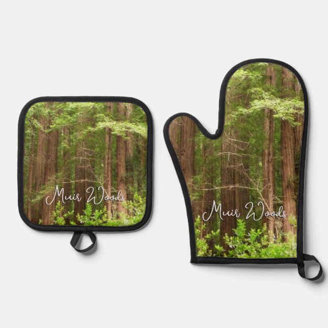 Redwood Trees at Muir Woods National Monument Oven Mitt & Pot Holder Set (Front)