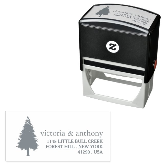 Redwood Trees, Rustic Return Address Self-inking Stamp (In Situ)