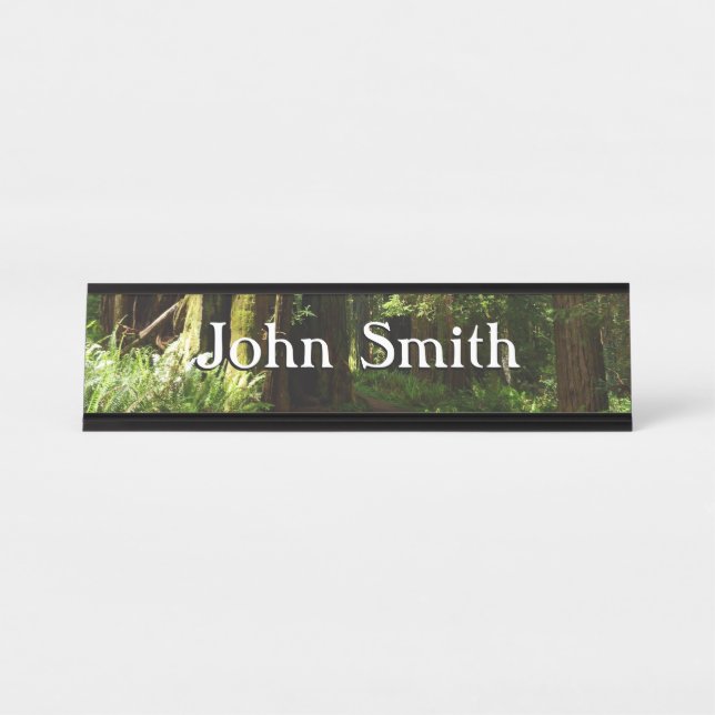 Redwoods and Ferns at Redwood National Park Desk Name Plate (Front)