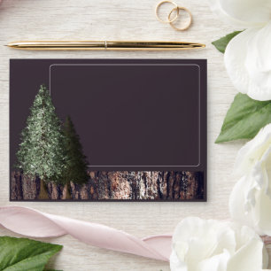 Redwoods & Bark, Rustic Wedding Envelope