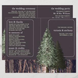 Redwoods & Bark, Rustic Wedding Programme