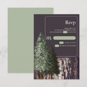 Redwoods & Bark, Rustic Wedding RSVP Card