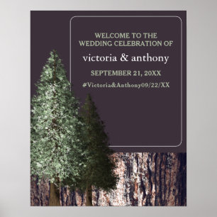 Redwoods & Bark, Rustic Wedding Welcome Poster