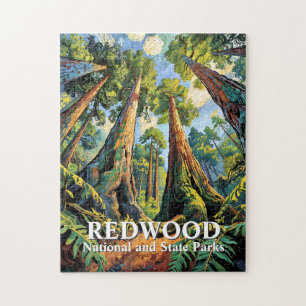 Redwoods National Park California Van Gogh Custom Jigsaw Puzzle