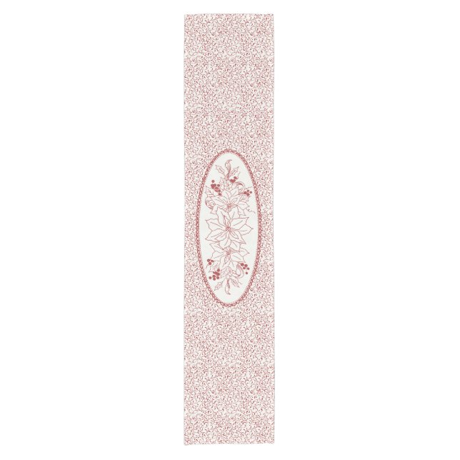 Redwork Christmas Table Runner – Vintage Style (Front)