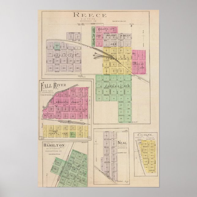 Reece, Fall River, Hamilton, and Climax, Kansas Poster (Front)