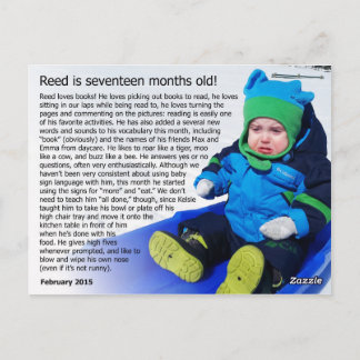 Reed - 17 months (snow record!) postcard